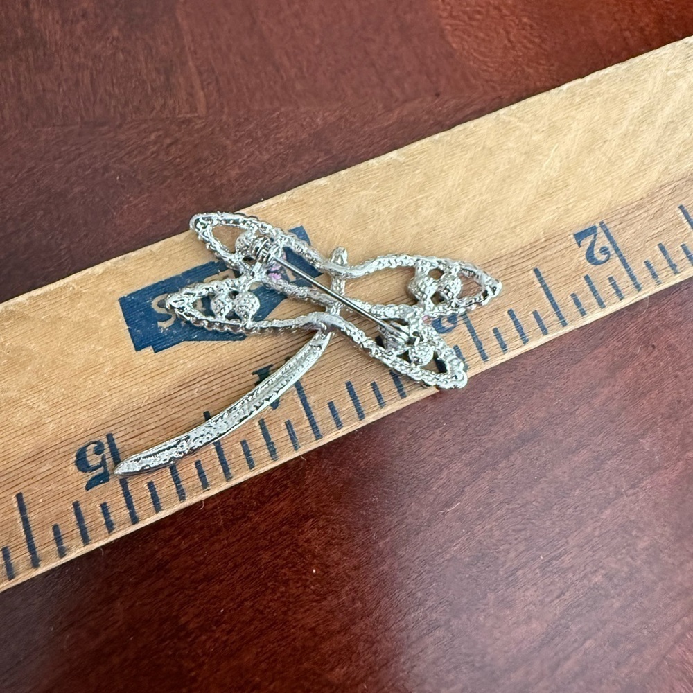 Vintage Butterfly Rhinestone Brooch - Picture 2 of 2
